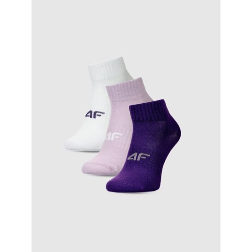 Dziewczęce skarpetki za kostkę (3-pack) 4F 4FJWMM00USOCF497 - multikolor ze sklepu Sportstylestory.com w kategorii Skarpetki dziecięce - zdjęcie 185378118