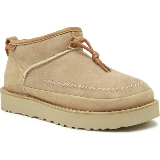 UGG Skórzane śniegowce W ULTRA MINI CRAFTED REGENERATE | z dodatkiem wełny ze sklepu Gomez Fashion Store w kategorii Śniegowce damskie - zdjęcie 185378399