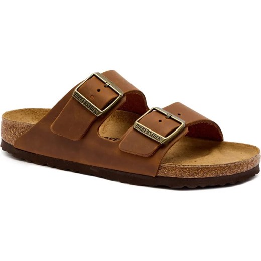 Birkenstock Skórzane klapki Arizona | narrow fit ze sklepu Gomez Fashion Store w kategorii Klapki damskie - zdjęcie 185378535
