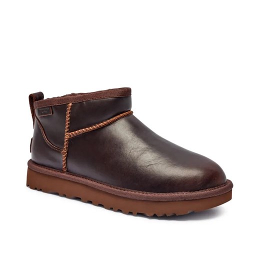 UGG Skórzane śniegowce Classic Ultra Mini | z dodatkiem wełny ze sklepu Gomez Fashion Store w kategorii Śniegowce damskie - zdjęcie 185378547