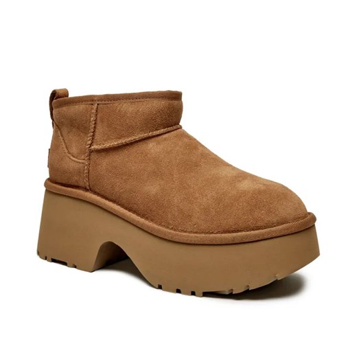 UGG Skórzane śniegowce Classic Ultra Mini New Heights | z dodatkiem wełny ze sklepu Gomez Fashion Store w kategorii Śniegowce damskie - zdjęcie 185378557
