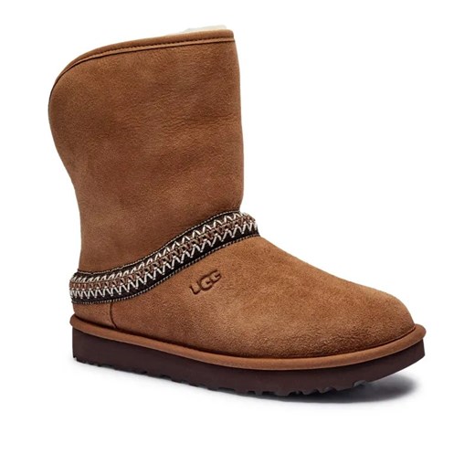 UGG Skórzane śniegowce CLASSIC SHORT CRESCENT | z dodatkiem wełny ze sklepu Gomez Fashion Store w kategorii Śniegowce damskie - zdjęcie 185378788