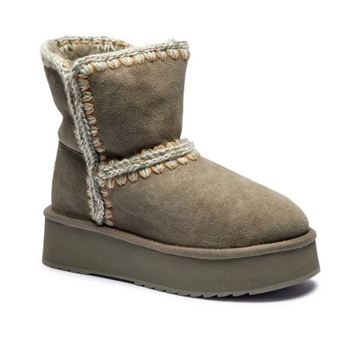 MOU Skórzane śniegowce Norfolk | z dodatkiem wełny ze sklepu Gomez Fashion Store w kategorii Śniegowce damskie - zdjęcie 185378867