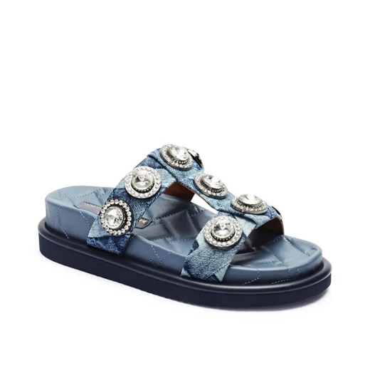 Kurt Geiger Jeansowe klapki ORSON CRYSTAL ze sklepu Gomez Fashion Store w kategorii Klapki damskie - zdjęcie 185378976