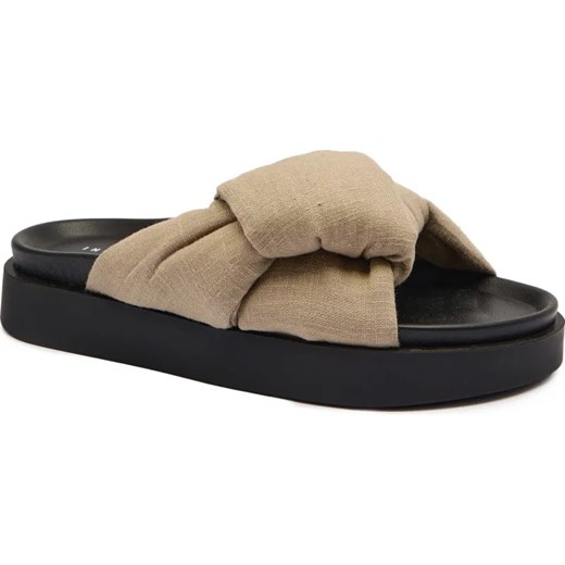 INUIKII Lniane klapki | z dodatkiem skóry ze sklepu Gomez Fashion Store w kategorii Klapki damskie - zdjęcie 185378988