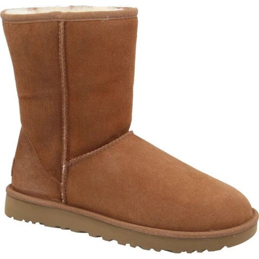 UGG Skórzane śniegowce W Classic Short II | z dodatkiem wełny ze sklepu Gomez Fashion Store w kategorii Śniegowce damskie - zdjęcie 185379166