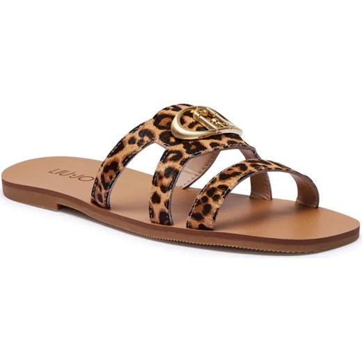 Liu Jo Skórzane klapki SABA 11 ze sklepu Gomez Fashion Store w kategorii Klapki damskie - zdjęcie 185379239