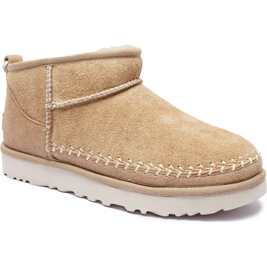 UGG Skórzane śniegowce W CLASSIC ULTRA MINI BIARRITZ | z dodatkiem wełny ze sklepu Gomez Fashion Store w kategorii Śniegowce damskie - zdjęcie 185379249