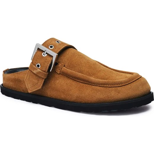HUGO Skórzane klapki Artentia_Sabot_BKSD ze sklepu Gomez Fashion Store w kategorii Klapki damskie - zdjęcie 185379276
