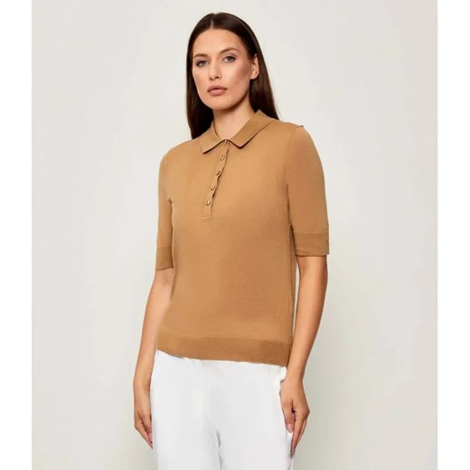 BOSS BLACK Wełniane polo Fidenka | Regular Fit ze sklepu Gomez Fashion Store w kategorii Bluzki damskie - zdjęcie 185379389