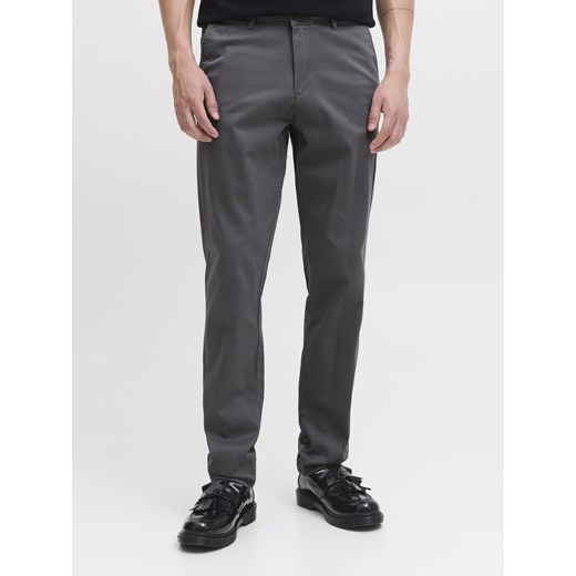 Jack & Jones Chinosy - JPSTMarco Bowie Mężczyźni Bawełna antracytowy jednolity ze sklepu vangraaf w kategorii Spodnie męskie - zdjęcie 185384695
