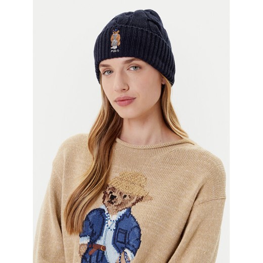 Polo Ralph Lauren Czapka 455981433002 Granatowy ze sklepu MODIVO w kategorii Czapki zimowe damskie - zdjęcie 185384948