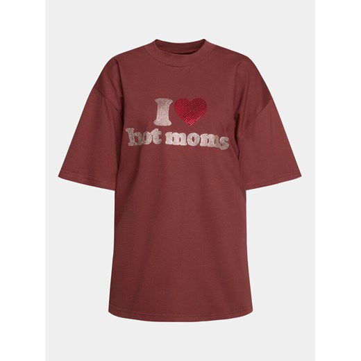 2005 T-Shirt Unisex Hot Moms Tee Brązowy Relaxed Fit ze sklepu MODIVO w kategorii Bluzki damskie - zdjęcie 185387988