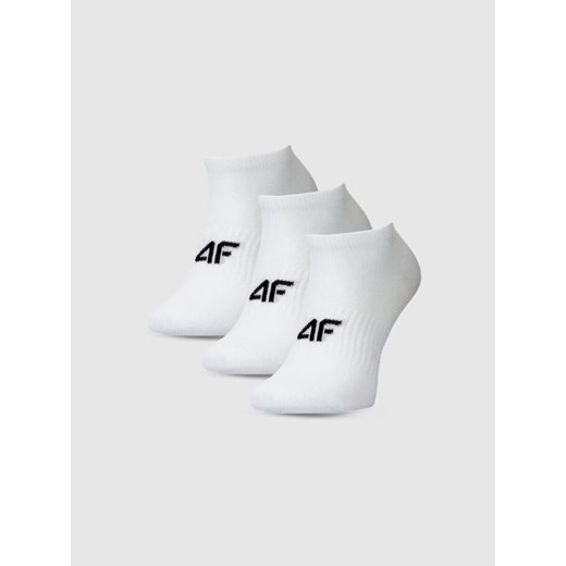 Chłopięce skarpetki za kostkę (3-pack) 4F 4FJWMM00USOCM498 - białe ze sklepu Sportstylestory.com w kategorii Skarpetki dziecięce - zdjęcie 185389526