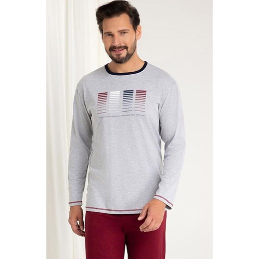 Bawełniana piżama męska jasny melanżowy 487, Kolor melanż jasny, Rozmiar M, Regina ze sklepu Primodo w kategorii Piżamy męskie - zdjęcie 185389858