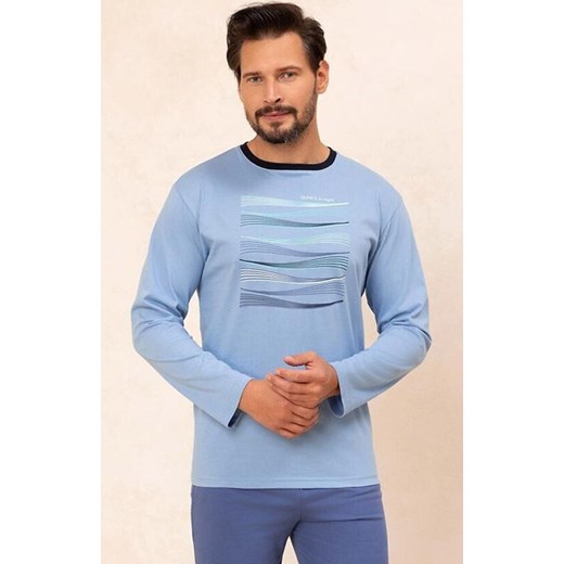 Długa piżama męska niebieska 492, Kolor niebieski, Rozmiar M, Regina ze sklepu Primodo w kategorii Piżamy męskie - zdjęcie 185389867
