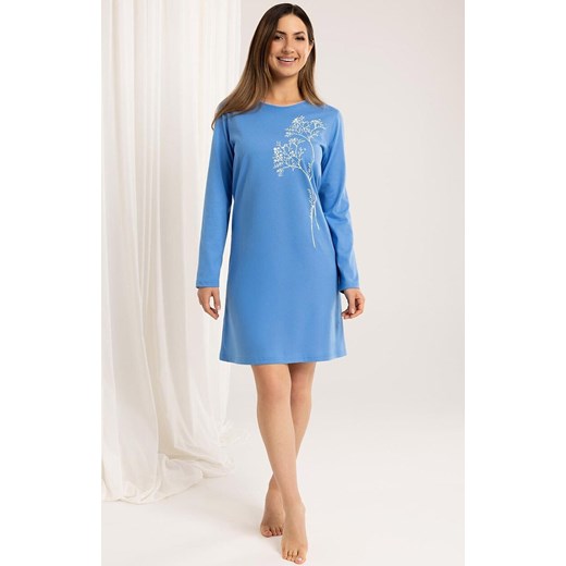 Bawełniana koszula nocna damska niebieska 160, Kolor niebieski, Rozmiar S, Regina ze sklepu Primodo w kategorii Koszule nocne - zdjęcie 185389875