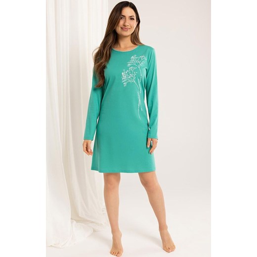 Bawełniana koszula nocna damska zielona 160, Kolor zielony, Rozmiar S, Regina ze sklepu Primodo w kategorii Koszule nocne - zdjęcie 185389877