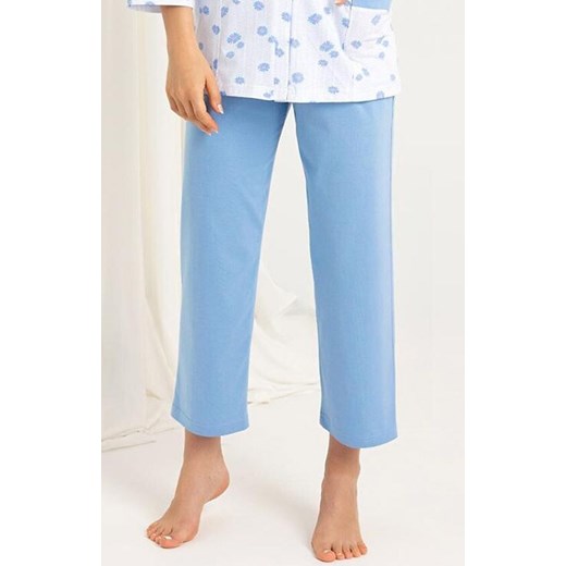 Piżama damska rozpinana 7/8 niebieska 723, Kolor niebiesko-biały, Rozmiar M, Regina ze sklepu Primodo w kategorii Piżamy damskie - zdjęcie 185389887