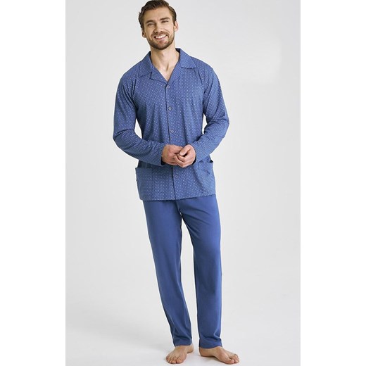 Rozpinana piżama męska Darek 3483, Kolor jeans-wzór, Rozmiar XXL, Taro ze sklepu Intymna w kategorii Piżamy męskie - zdjęcie 185390166