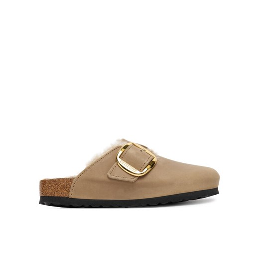 Klapki Birkenstock Boston Big Buckle Shearling 1030444 Brązowy ze sklepu eobuwie.pl w kategorii Klapki damskie - zdjęcie 185390275