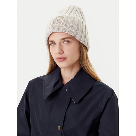 Czapka Tommy Hilfiger Th Crest Fluffy AW0AW18210 Écru ze sklepu eobuwie.pl w kategorii Czapki zimowe damskie - zdjęcie 185390356