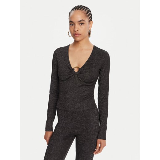 Just Cavalli Bluzka 79PAH638 J0251 Czarny Slim Fit ze sklepu MODIVO w kategorii Bluzki damskie - zdjęcie 185391175