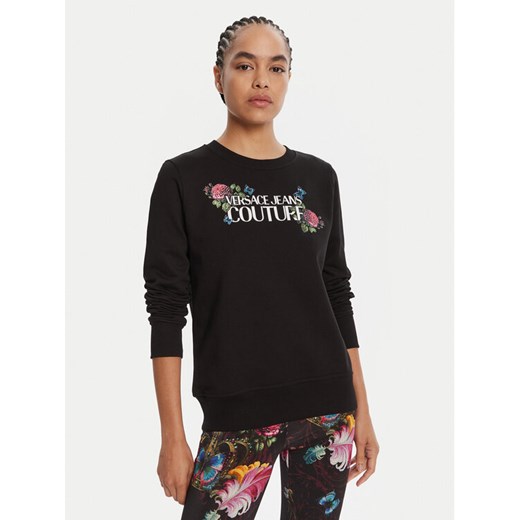 Versace Jeans Couture Bluza 79HAIB00 CFB00 Czarny Regular Fit ze sklepu MODIVO w kategorii Bluzy damskie - zdjęcie 185391239