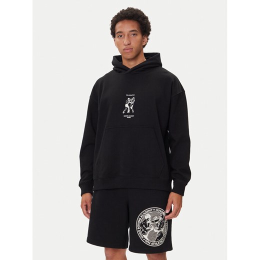 HUGO Bluza Duwrestie 50542399 Czarny Regular Fit ze sklepu MODIVO w kategorii Bluzy męskie - zdjęcie 185391265