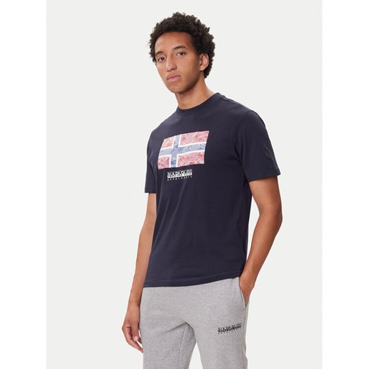 Napapijri T-Shirt S-Drapeau Ss NP0A891K Granatowy Regular Fit ze sklepu MODIVO w kategorii T-shirty męskie - zdjęcie 185391316