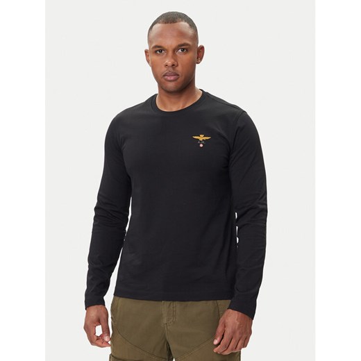Aeronautica Militare Longsleeve 252TS2390UJ00372 Czarny Regular Fit ze sklepu MODIVO w kategorii T-shirty męskie - zdjęcie 185391329