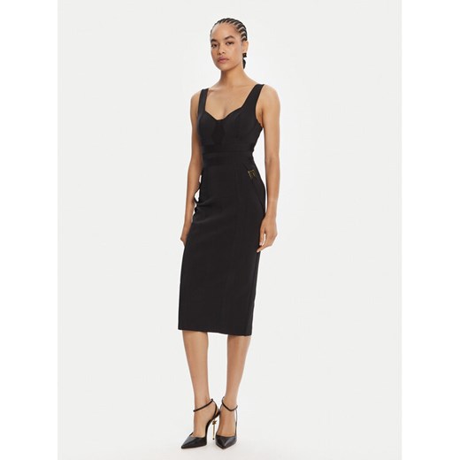 Elisabetta Franchi Sukienka koktajlowa AB-810-56E2-V520 Czarny Regular Fit ze sklepu MODIVO w kategorii Sukienki - zdjęcie 185391348