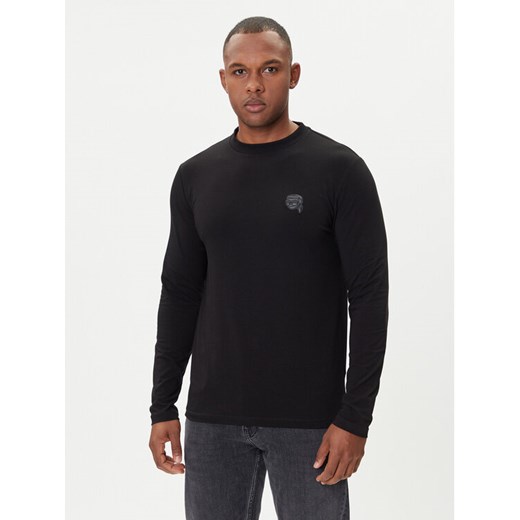 KARL LAGERFELD Longsleeve 755052 554235 Czarny Regular Fit ze sklepu MODIVO w kategorii T-shirty męskie - zdjęcie 185391357
