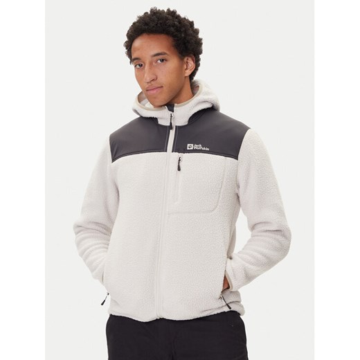 Jack Wolfskin Polar Kammweg Pile Fz 1711271 Écru Regular Fit ze sklepu MODIVO w kategorii Bluzy męskie - zdjęcie 185391377