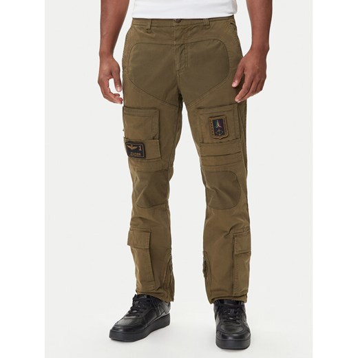 Aeronautica Militare Spodnie materiałowe 252PA1387UCT0149 Zielony Regular Fit ze sklepu MODIVO w kategorii Spodnie męskie - zdjęcie 185391455