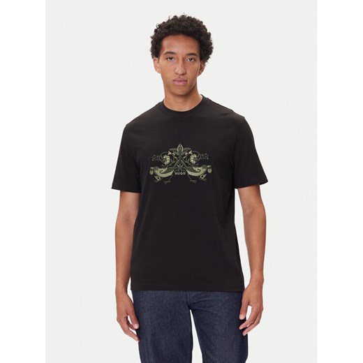 HUGO T-Shirt Denrith 50544543 Czarny Regular Fit ze sklepu MODIVO w kategorii T-shirty męskie - zdjęcie 185391506