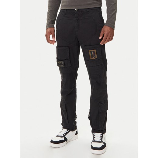 Aeronautica Militare Spodnie materiałowe 252PA1387UCT0149 Czarny Regular Fit ze sklepu MODIVO w kategorii Spodnie męskie - zdjęcie 185391508