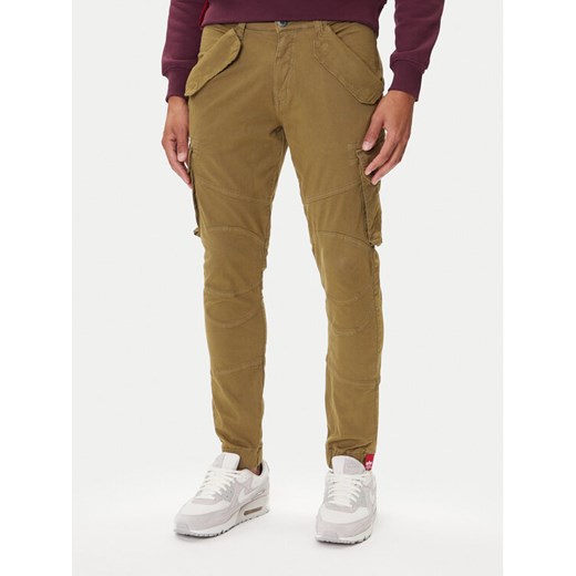 Alpha Industries Spodnie materiałowe Combat 126215 Zielony Slim Fit ze sklepu MODIVO w kategorii Spodnie męskie - zdjęcie 185391557