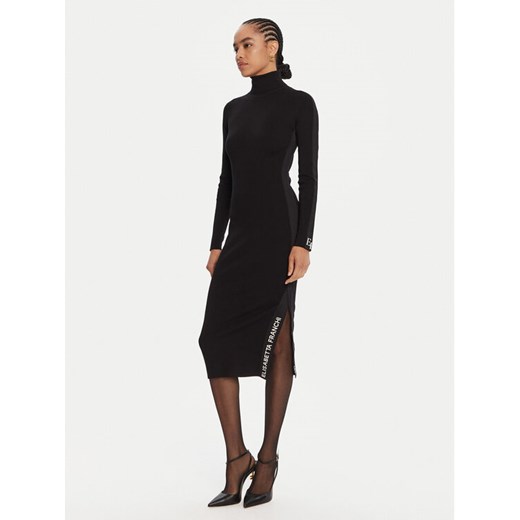 Elisabetta Franchi Sukienka dzianinowa AM-03S-56E2-V390 Czarny Slim Fit ze sklepu MODIVO w kategorii Sukienki - zdjęcie 185391559
