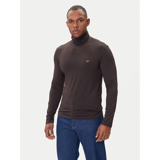Emporio Armani Underwear Golf EM000388 AF14988 U6031 Brązowy Slim Fit ze sklepu MODIVO w kategorii Swetry męskie - zdjęcie 185391578