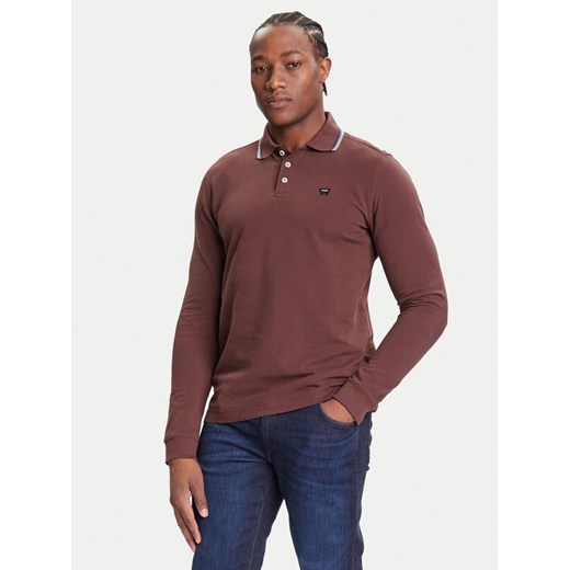 Wrangler Polo 112371508 Brązowy Regular Fit ze sklepu MODIVO w kategorii T-shirty męskie - zdjęcie 185391596