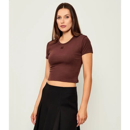 HUGO T-shirt Delanor | Cropped Fit ze sklepu Gomez Fashion Store w kategorii Bluzki damskie - zdjęcie 185394076