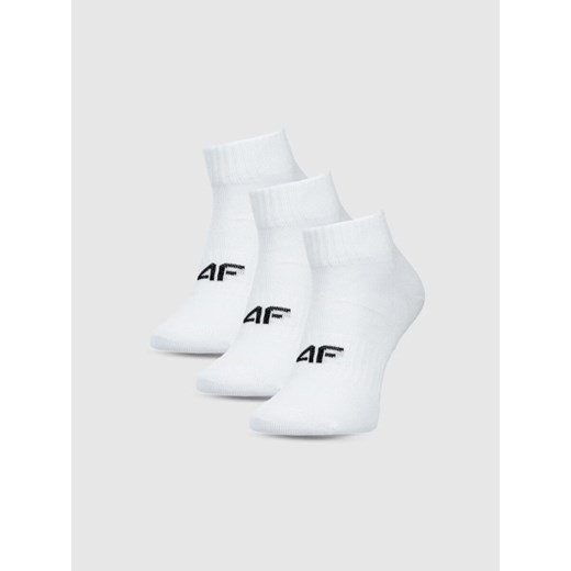 Chłopięce skarpetki za kostkę (3-pack) 4F 4FJWMM00USOCM499 - białe ze sklepu Sportstylestory.com w kategorii Skarpetki dziecięce - zdjęcie 185395499