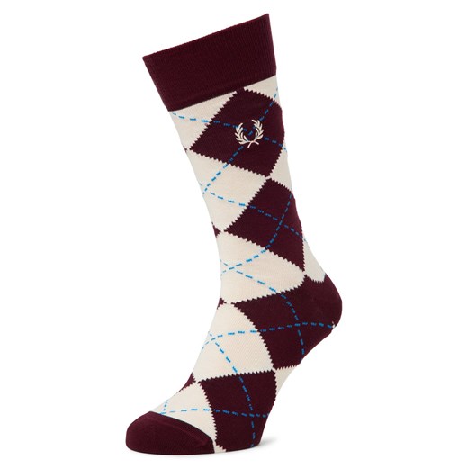 Fred Perry Skarpety Mężczyźni drobna dzianina bordowy w kratkę ze sklepu vangraaf w kategorii Skarpetki męskie - zdjęcie 185396096