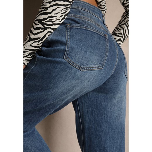 Niebieskie Jeansy Regular Wiast o Fasonie Mom Fit Gondie Renee S renee.pl