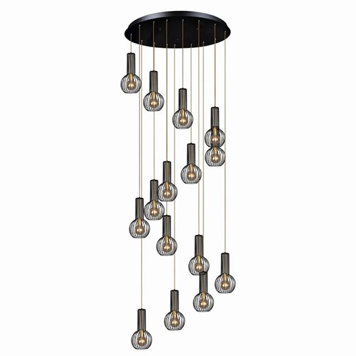 Wisząca lampa loftowa czarno-złota M3-T16 ze sklepu Edinos.pl w kategorii Lampy wiszące - zdjęcie 185398776