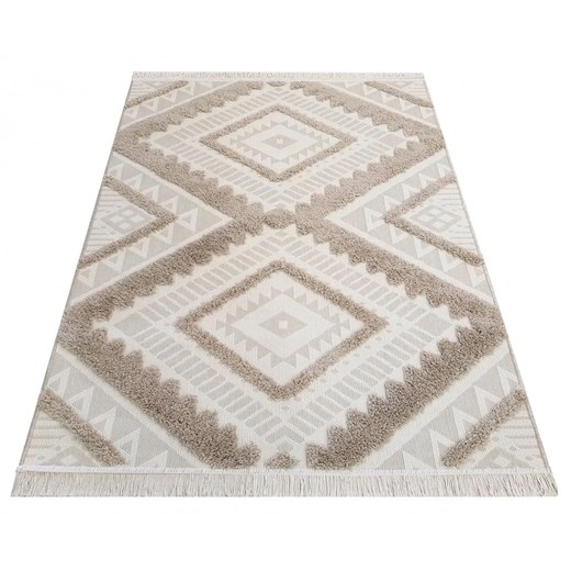 Beżowy miękki dywan w stylu boho - Stean ze sklepu Edinos.pl w kategorii Dywany - zdjęcie 185398895