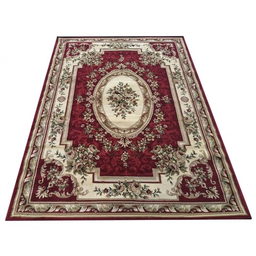 Czerwony elegancki dywan w stylu vintage - Agix ze sklepu Edinos.pl w kategorii Dywany - zdjęcie 185400598