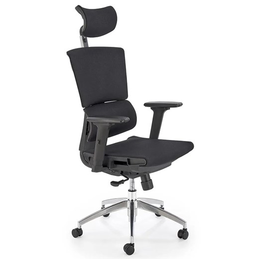 Czarny ergonomiczny obrotowy fotel z mechanizmem synchronicznym - Oxon ze sklepu Edinos.pl w kategorii Krzesła biurowe - zdjęcie 185401549
