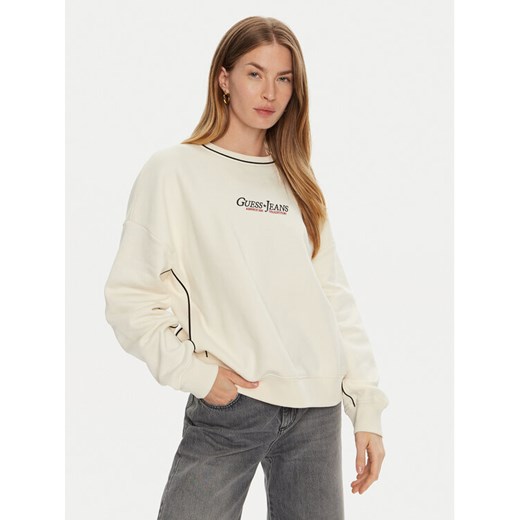 Guess Bluza W4BQ18 KC811 Écru Regular Fit ze sklepu MODIVO w kategorii Bluzy damskie - zdjęcie 185401798